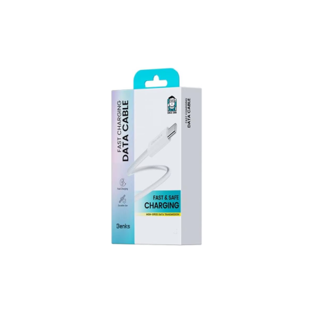 Câble de Charge Type-C / Lightning Benks - 2 M - Puissance et Durabilité au Quotidien - Blanc — Benks · Smarty Paris 18e